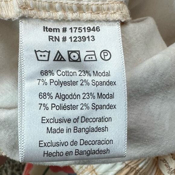 JACHS Girlfriend Floral Tan Chino Shorts High Rise Size Medium - Picture 4 of 6